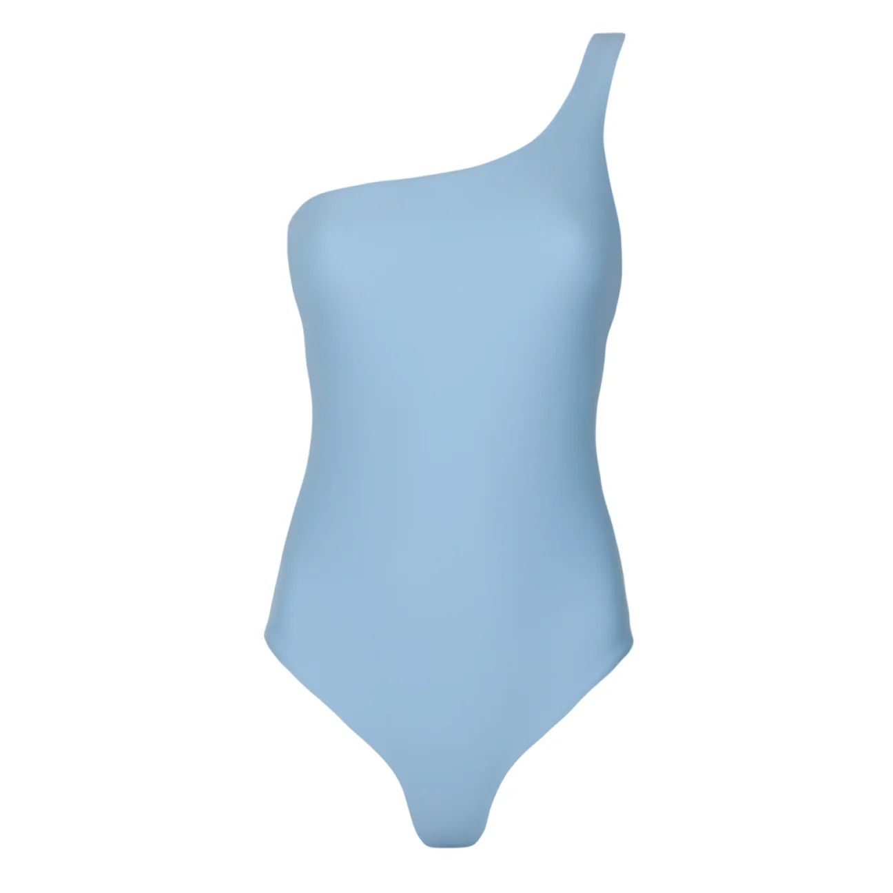 women's dusk blue and cream reversible one shoulder one piece | Minnow