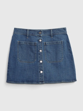Patch Pocket Denim Mini Skirt with Washwell | Gap (US)