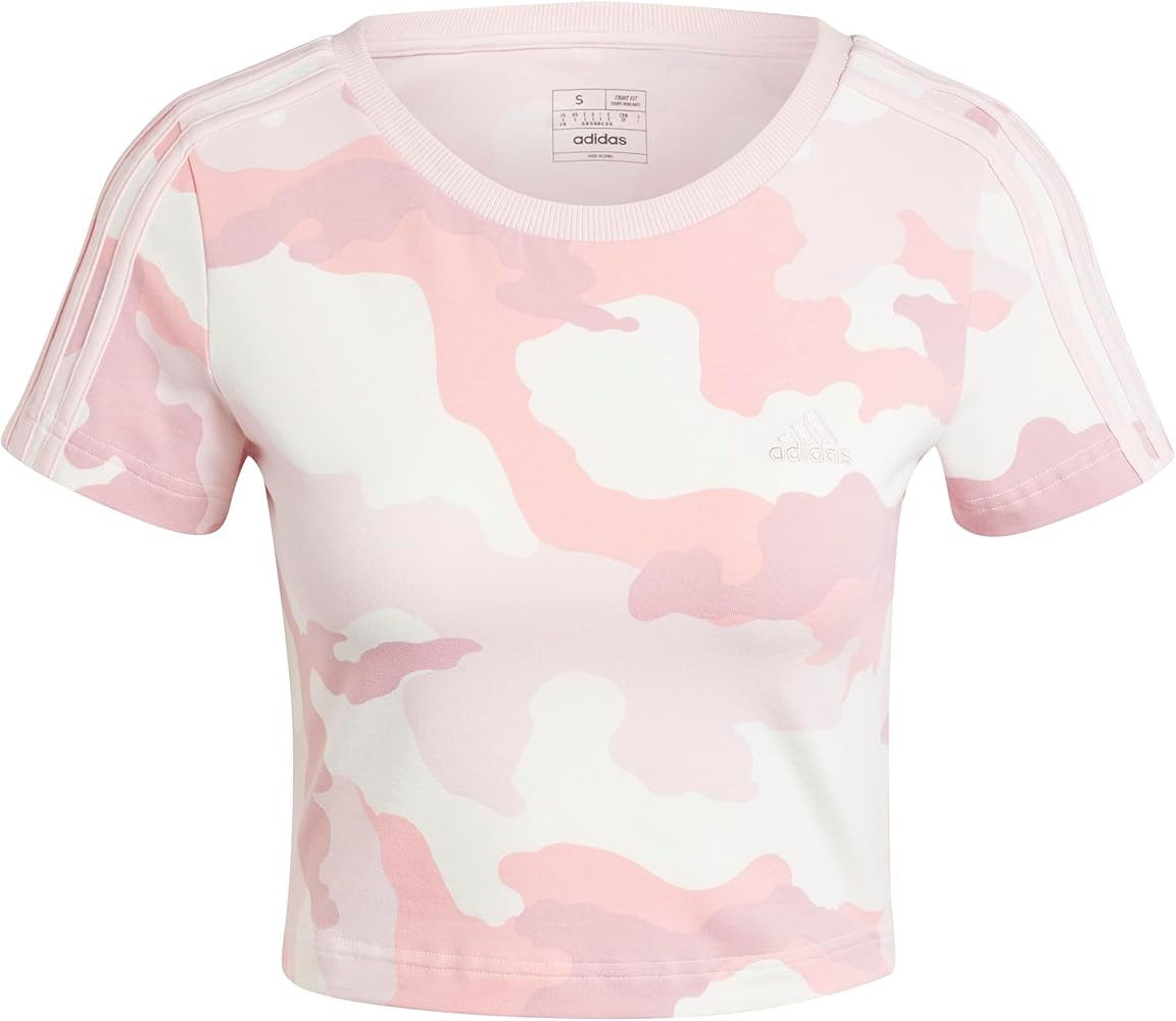 adidas Women's Essentials 3-Stripes Camouflage Printed Baby T-Shirt | Amazon (US)