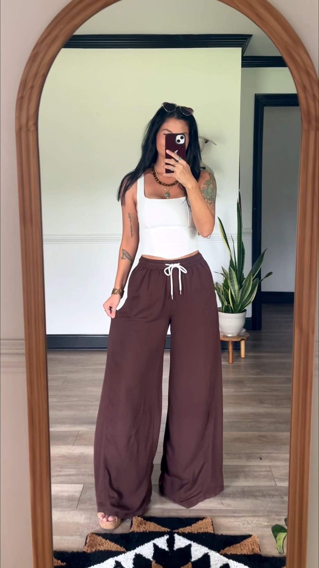 A casual look for a day out & about! Pants feel like pj pants, so soft and flowy! Wearing xs in both top and pants! Code LORI20 to save on jewelry

#LTKootd #LTKgrwm #LTKSeasonal