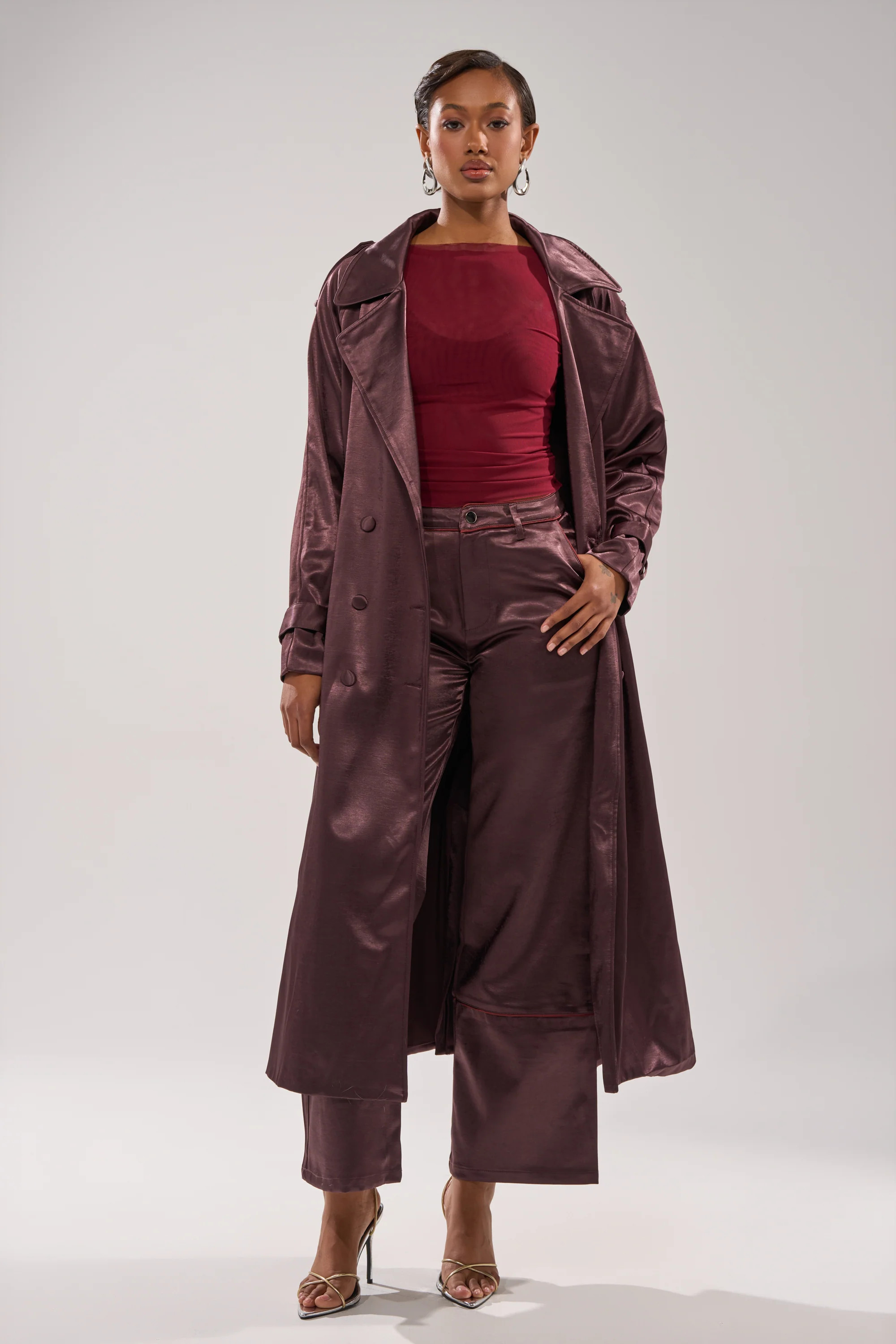 AKIRA Slow Down Satin Trouser Pants | Size 1X | AKIRA