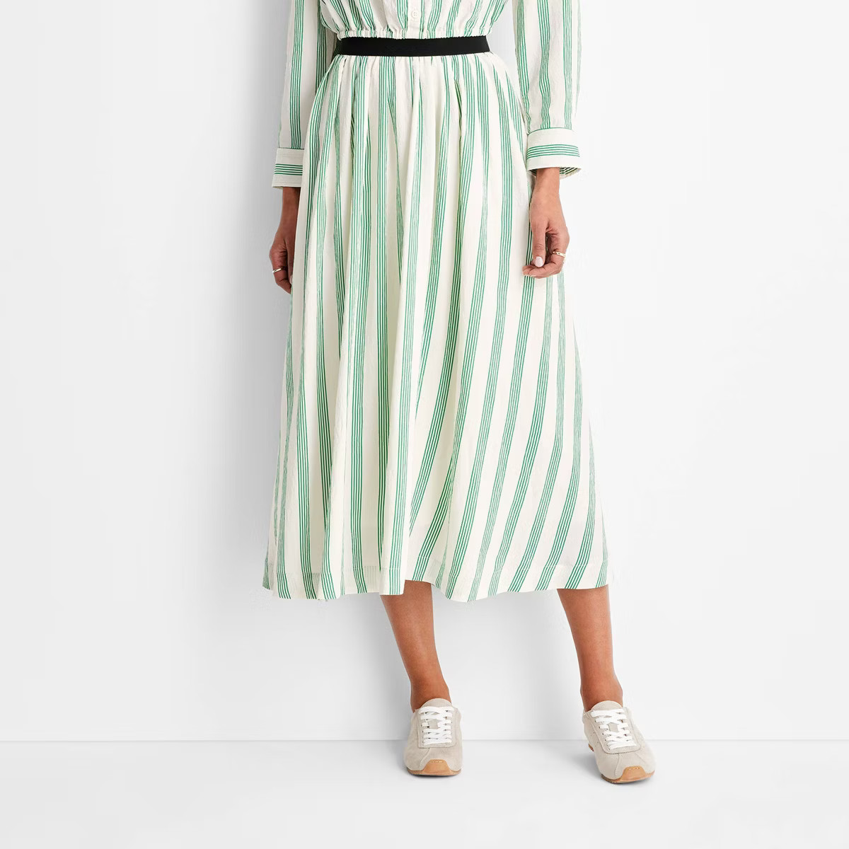 Women's High-Rise Full Lining Midi A-Line Skirt - Future Collective | Target