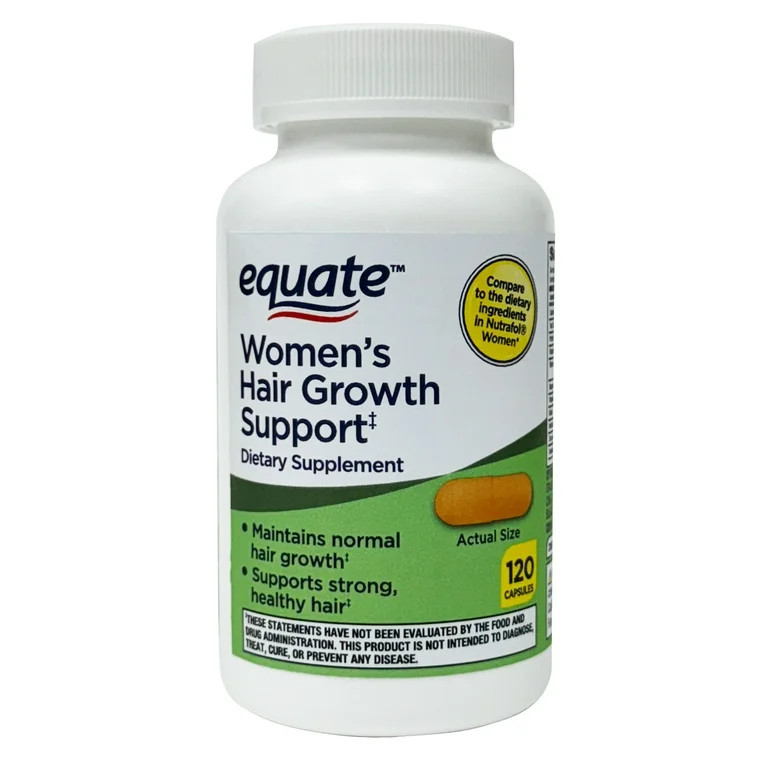 Equate Women's Hair Growth Support Dietary Supplement, 120 Capsules - Promotes Normal Hair Growth... | Walmart (US)