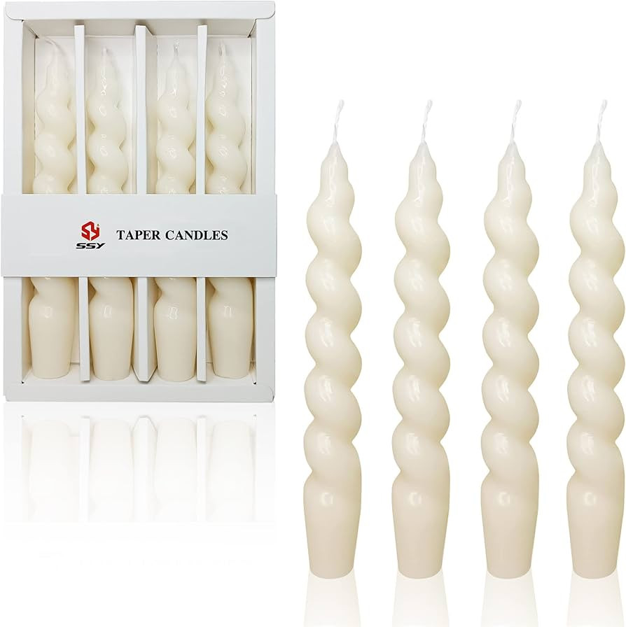 White Taper Candle Dinner Candles - Set of 4 Gedengni Candle Stick Unscented Wax Candles Elegant ... | Amazon (US)