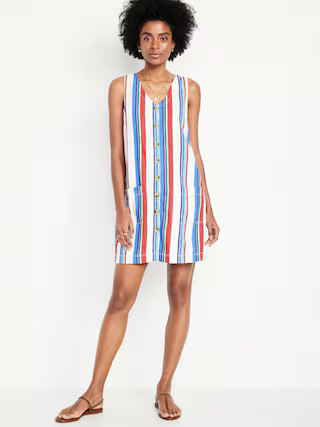 Sleeveless Button-Front Mini Dress | Old Navy (US)