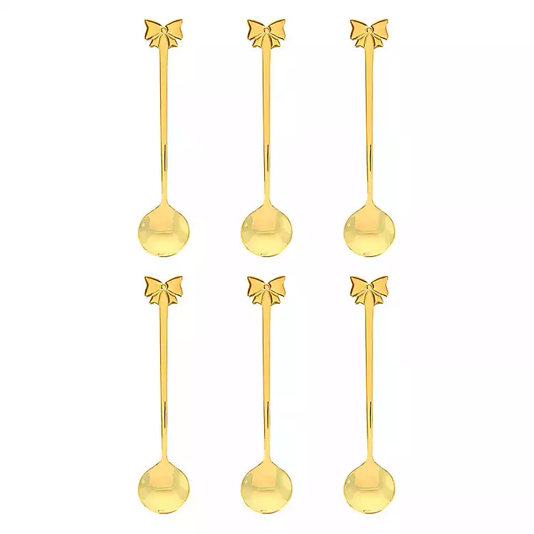 Gold Bow Spoons, Set of 6 | Kirklands Home | Kirklands