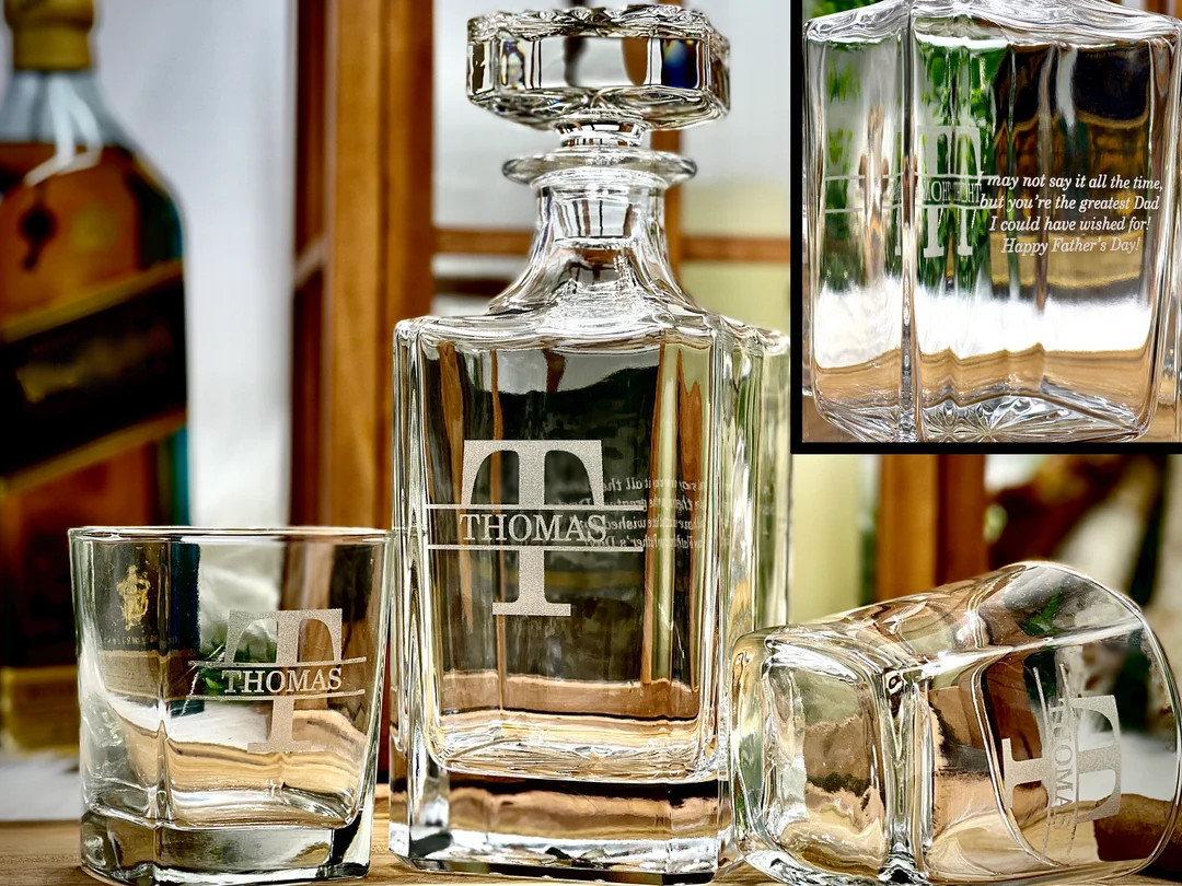 Personalized Christmas Gift for Dad Whiskey Decanter and Whiskey Glasses Gift for Husband Anniver... | Etsy (US)