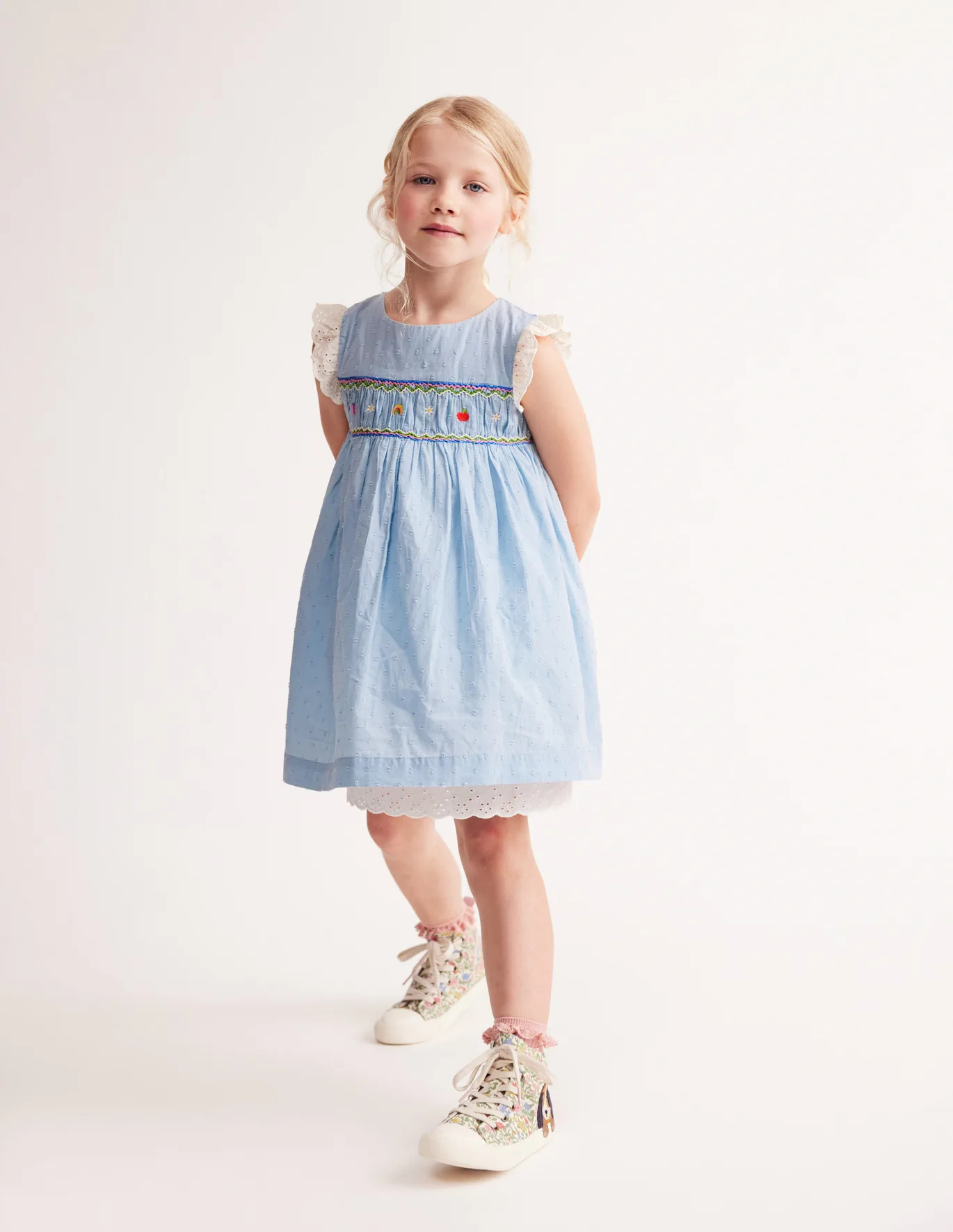 Smocked Lace Trim Dress | Boden (US)