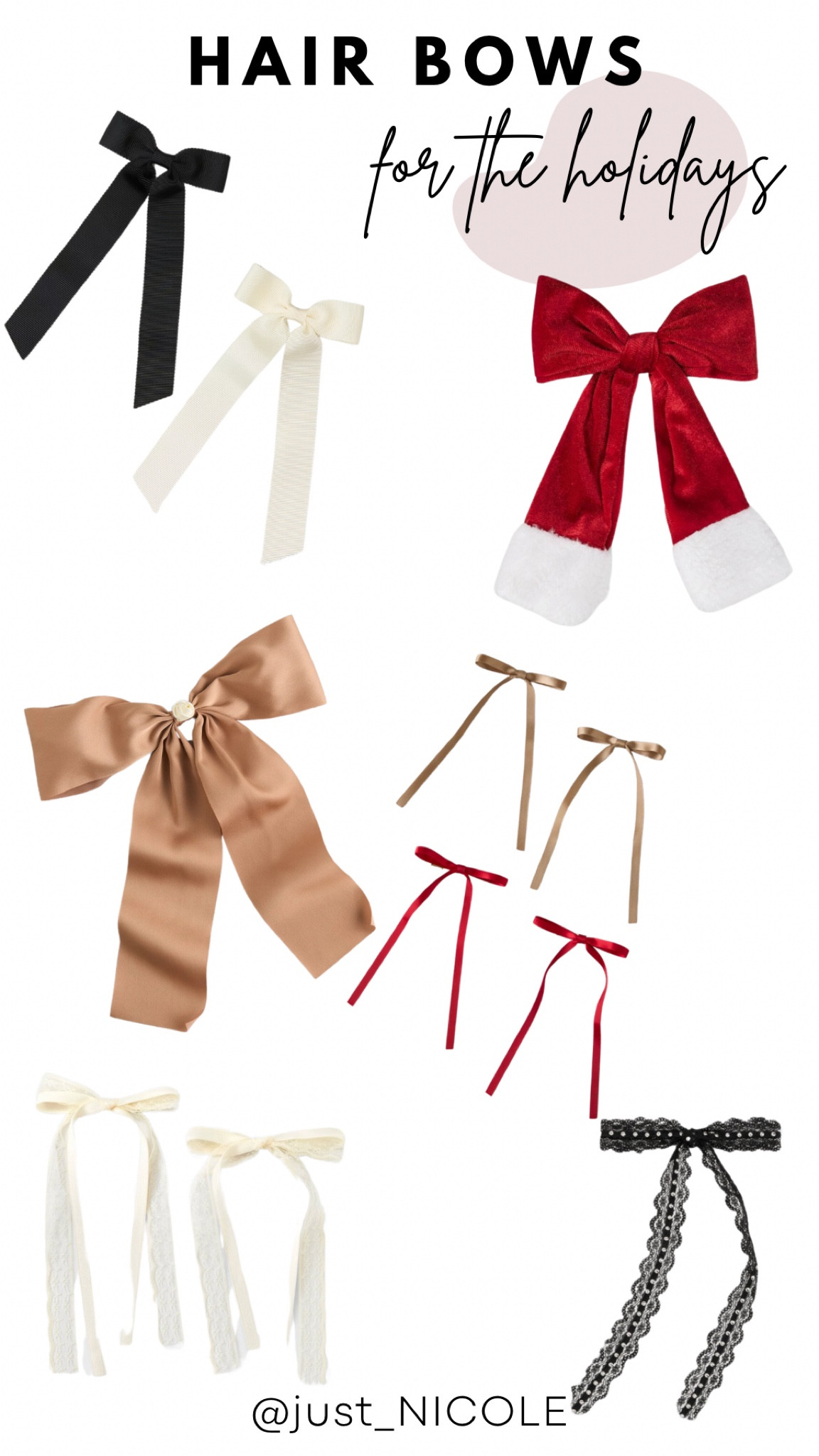 Hair bows for all of your holiday outfits!! 🎁 

#LTKHoliday #LTKSeasonal #LTKOver40