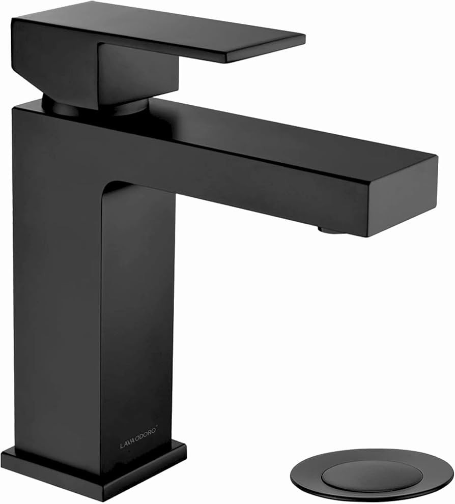 Lava Odoro Matte Black Bathroom Faucet 1 Hole, Modern Single Hole Bathroom Sink Faucet for Vanity... | Amazon (US)