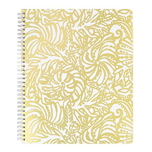 Lilly Pulitzer Gold Large Hardcover Spiral Notebook, 11" x 9.5" with 160 College Ruled Pages, Bea... | Amazon (US)