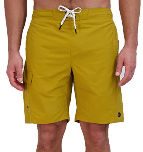Eddie Bauer Mens SPF 50+ Cargo Pocket E-Board Swim Trunks - 10" Inseam, Antique Gold, L | Amazon (US)