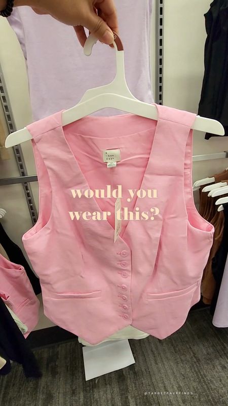 Vest at Target in spring colors but also in black and beige (linen), target style, targetfavefinds 

#LTKstyletip #LTKfindsunder50 #LTKVideo