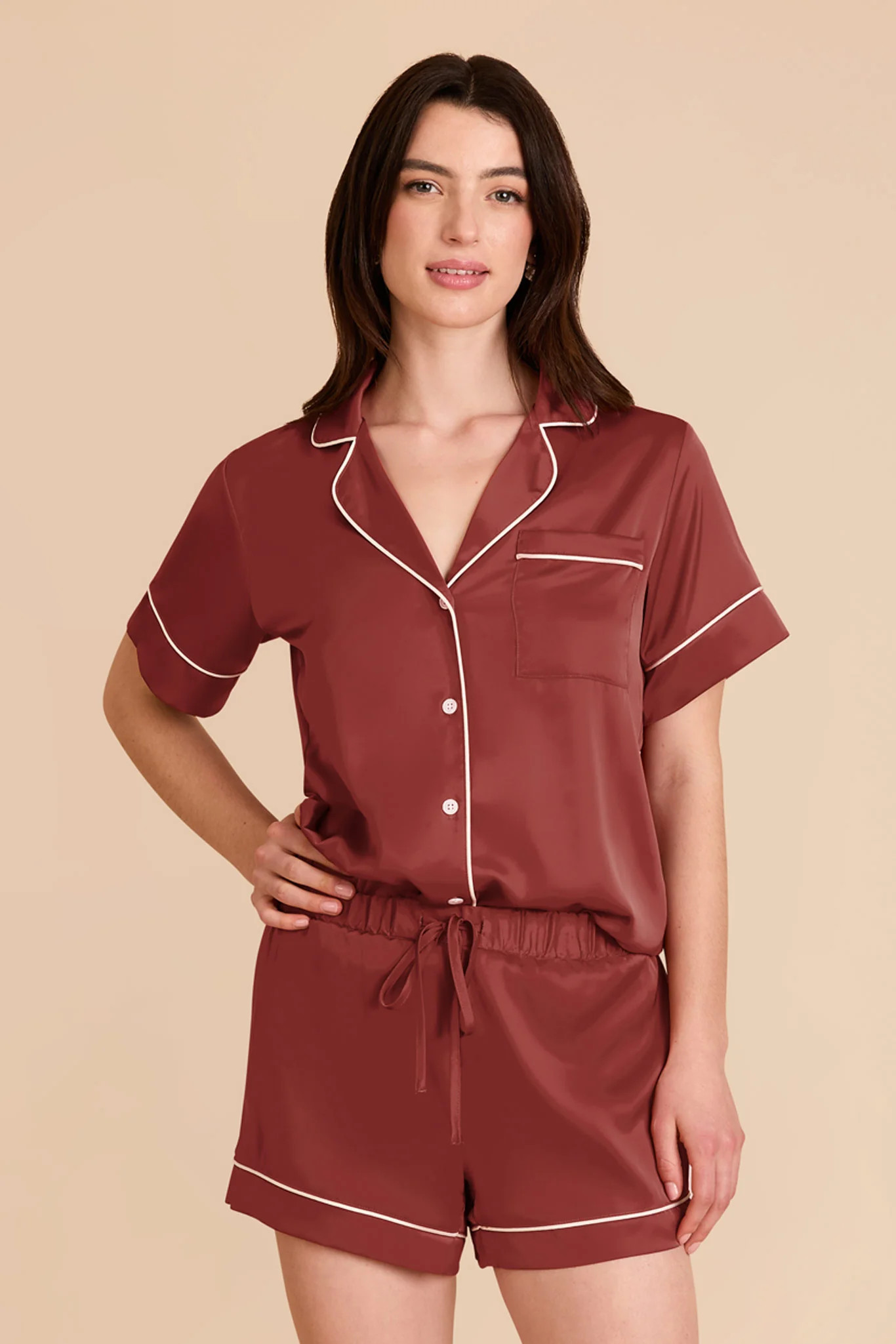 Jonny Satin Pajama Set - Auburn | Birdy Grey | Birdy Grey