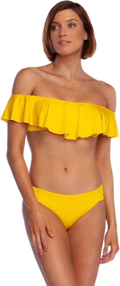 Trina Turk Women's Off Shoulder Ruffle Bandeau Bikini Swimsuit Top | Amazon (US)