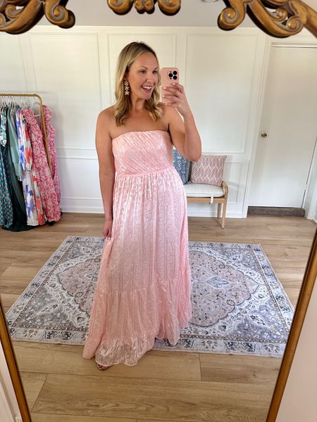 This dress is so elegant! The love the sheen to it - I’m wearing a large. Wedding guest dress - spring formal - spring event 

#LTKwedding #LTKstyletip #LTKmidsize