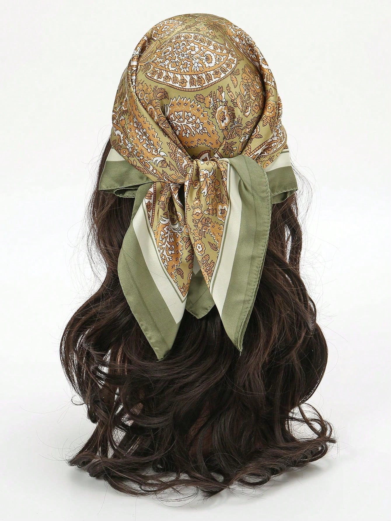 1 st. 27,56" X 27,56" Paisley Bloemenprint Zijden Halsdoek Sjaal, Geschikt Voor Dagelijks Gebruik | SHEIN