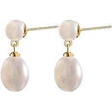Timeless Double Pearls Earrings for Women Freshwater Cultured Pearl Earings S925 Post for Wedding... | Amazon (US)