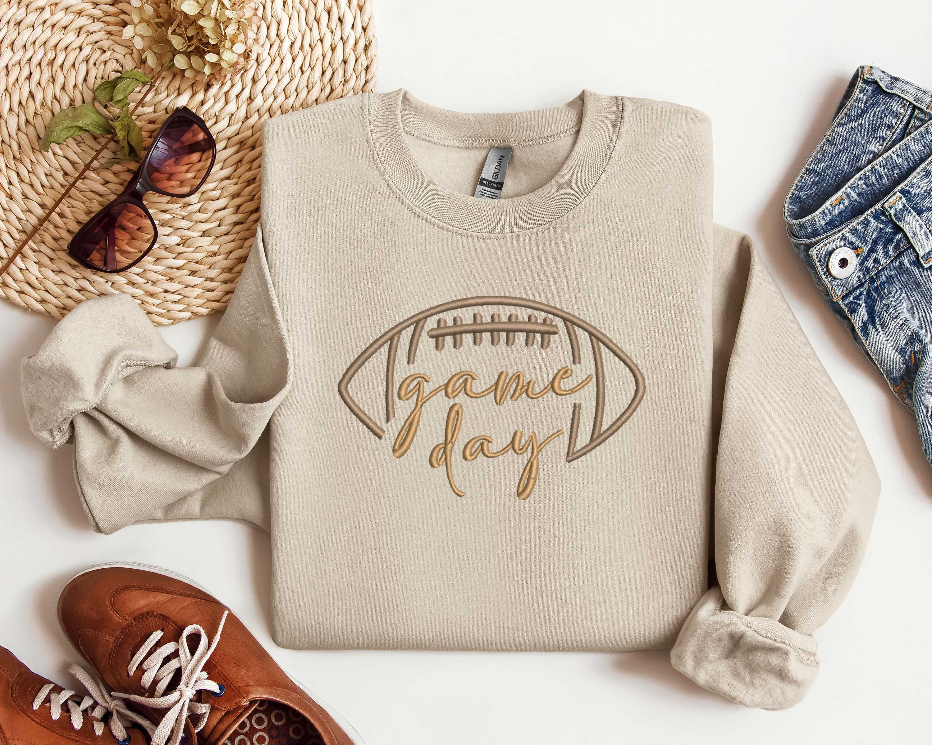 Embroidered Game Day Shirt, Tis The Season Shirt, Embroidered Fall Shirt, Touchdown Football Shirt Sweatshirt, Embroidered Thanksgiving Tee | Etsy (Global)