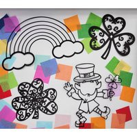 st. Patrick's Day Suncatcher Craft Kit Clover, Rainbow, Leprechaun | Set Of 4 | Etsy (US)