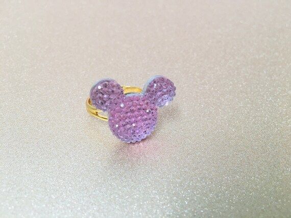 Pink Disney Ring Crystal Mickey Mouse & Minne Mouse | Etsy | Etsy (US)