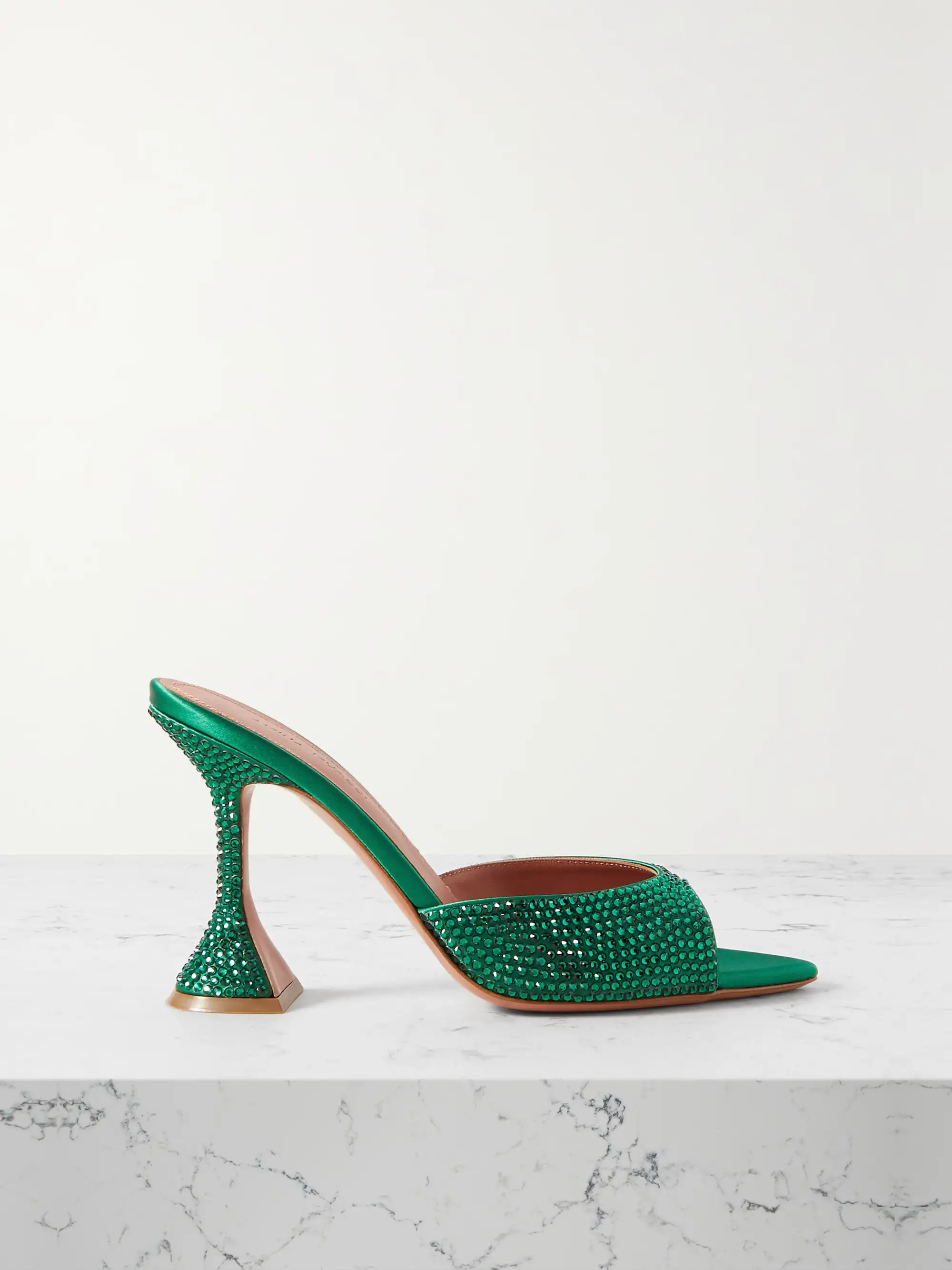 Caroline crystal-embellished satin mules | NET-A-PORTER (UK & EU)