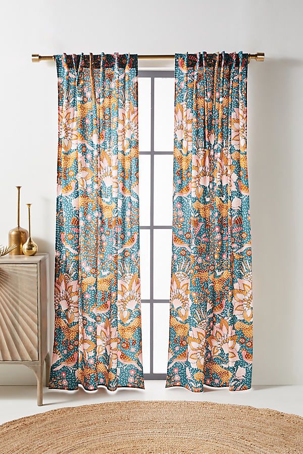 Mahina Curtain By Anthropologie in Blue Size 50" X 96 | Anthropologie (US)