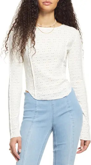 Pointelle Long Sleeve Top | Nordstrom