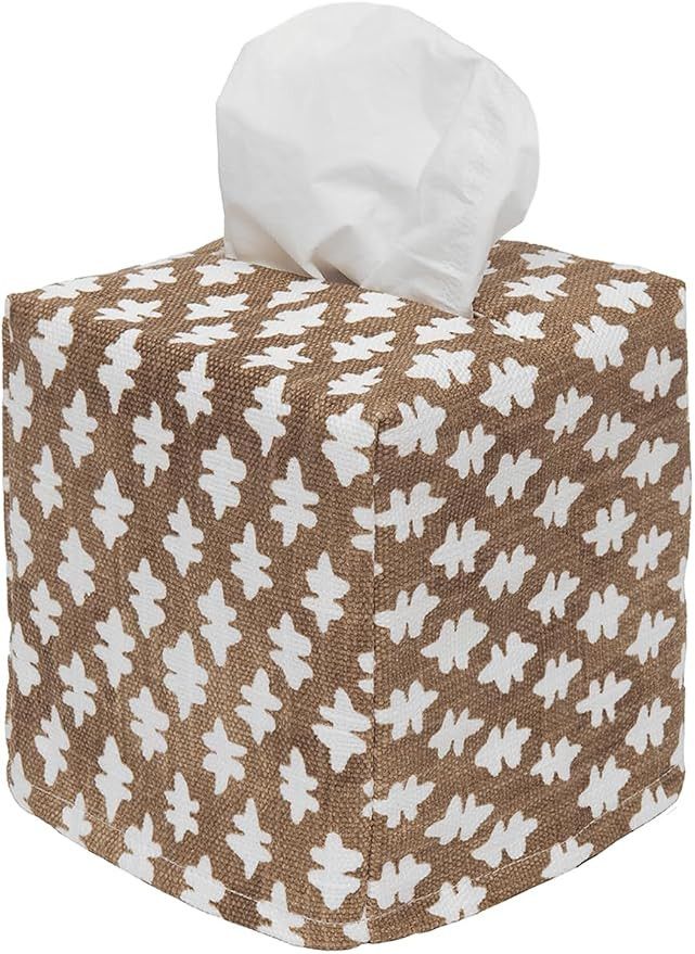 Fabric Tissue Box Cover, Tissue Holder Slipcover, Slips Over Square Cube Cardboard Facial Tissue ... | Amazon (US)