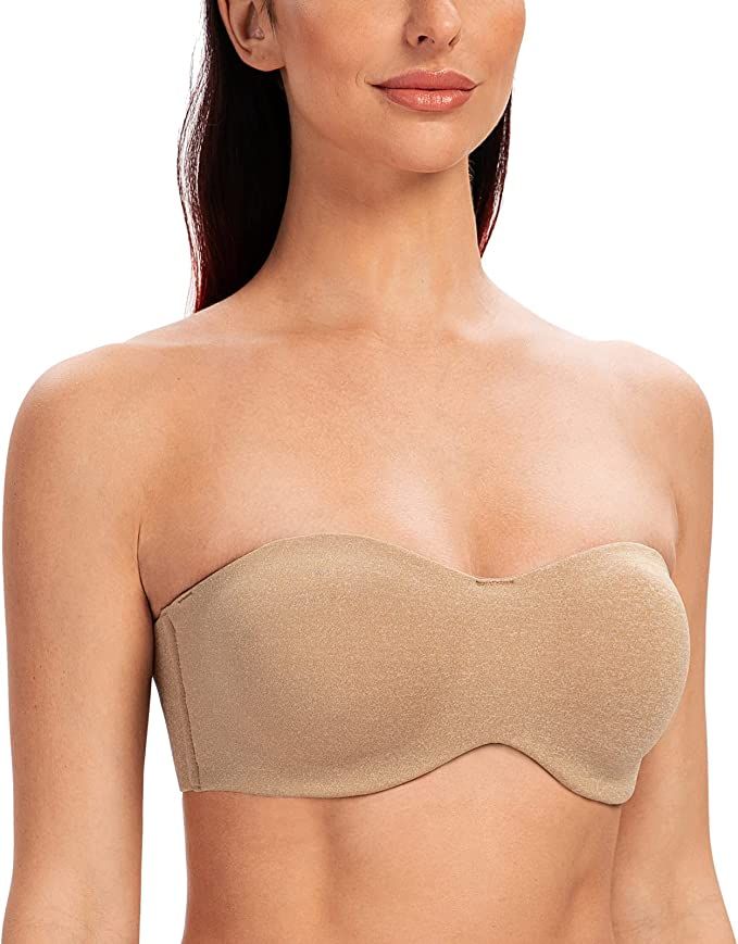 MELENECA Women's Strapless Bra for Large Bust Minimizer Unlined Bandeau with Underwire | Amazon (US)