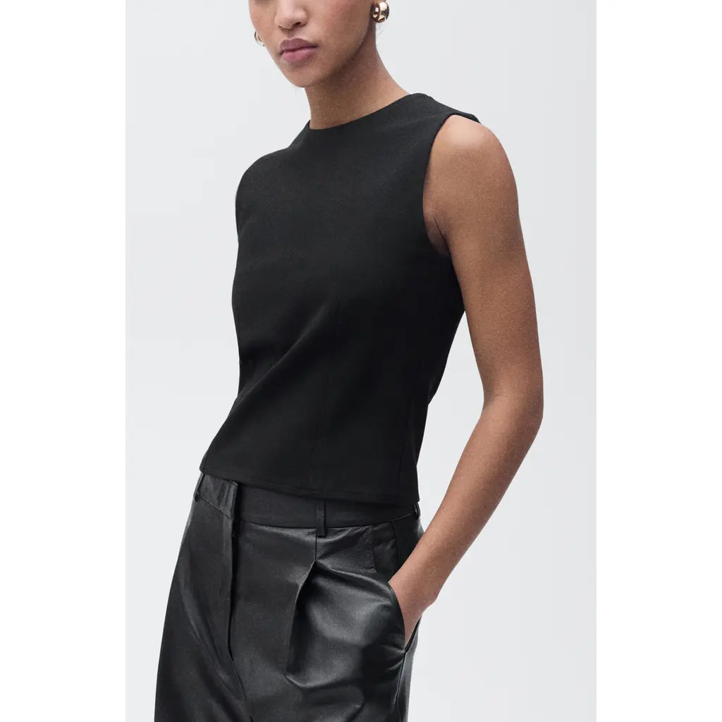 MANGO Sleeveless Top in Black at Nordstrom, Size X-Small | Nordstrom