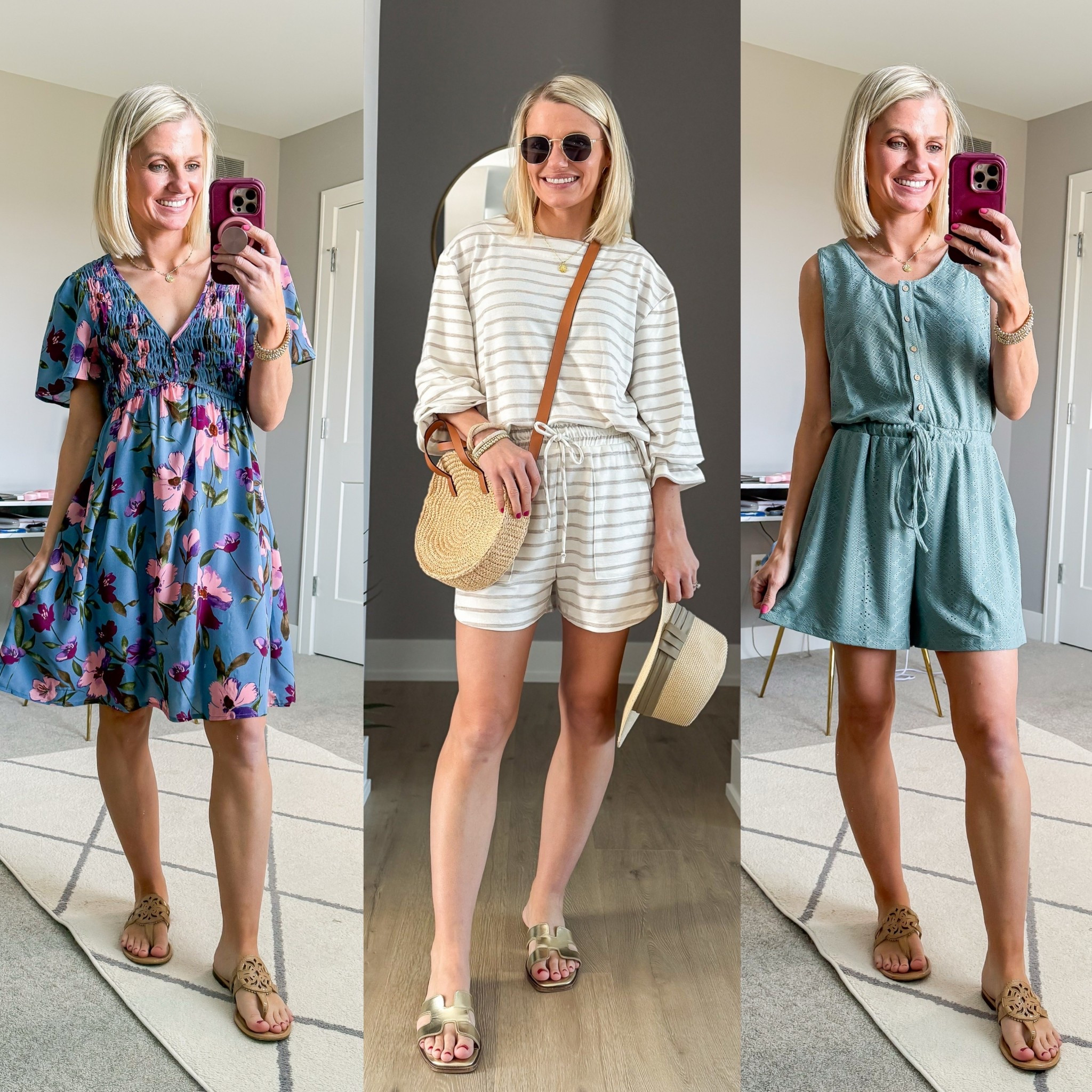 Easy throw on outfits to wear to breakfast on a cruise! Vacation outfits! Dress 1: small || outfit 2: top- xxsmall || shorts- xsmall (code:THRIFTYWIFE10) || romper- small 

#LTKTravel #LTKOver40 #LTKStyleTip