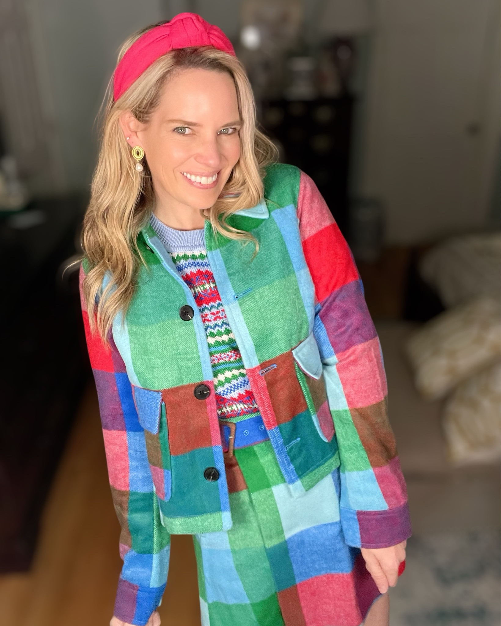 💖 Colorful + cozy + festive but make it Walmart 🎨✨ This patchwork set is giving vintage LL Bean meets Anthropologie vibes and I am SO here for it! The cropped jacket + matching wrap skirt are both from the Free Assembly line and they look way more high-end than the price. I’m wearing XS in both and the fit is perfect. The striped sweater layers under it for the cutest playful print-mix moment (very holiday-ice-rink-in-a-Hallmark-movie vibes ❄️⛸️). Finished the look with a simple knotted headband and my favorite comfy over-the-knee knit boots 🤍

This whole look is comfy, cheerful, and EASY — perfect for school events, Santa brunches, holiday shopping days, or anywhere you want to look pulled together without trying too hard 🎄

⸻

Shop the Look:
✨ Cropped Patchwork Jacket (XS)
✨ Matching Faux-Wrap Skirt (XS)
✨ Striped Sweater (S would also work!)
✨ Knotted Headband
✨ Stretchy Knit Knee-High Boots (wear-all-day comfy)

⸻


holiday outfit ideas • winter outfit ideas • Walmart fashion finds • Free Assembly Walmart • colorful holiday outfit • bold winter style • matching set outfit • statement jacket outfit • cozy winter boots • over the knee boots outfit • preppy winter style • festive outfit inspo • affordable fashion finds • LTK Walmart outfit

#LTKFindsUnder50 #LTKShoeCrush #LTKHoliday

#LTKFindsUnder50 #LTKHoliday #LTKFindsUnder100