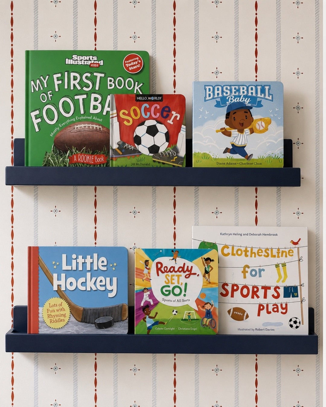 Adorable sports themed books that are a fun way to style a shelf or ledge in a kiddos bedroom! 
🖤🖤
Kids room, kids bedroom, toddler, toddler bedroom, toddler boy bedroom, toddler bedroom design, boys room, boys bedroom, kids room, kids bedroom, boys room design, boys room decor, sports bedroom, sports themed bedroom, kids bedroom sports, soccer, baseball, kids books, toddler boy bedroom design, toddler boy books, Amazon

#LTKHome #LTKSeasonal #LTKSaleAlert