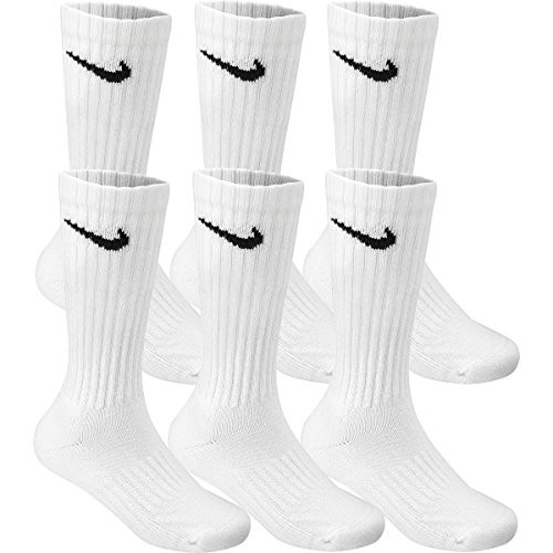 Nike Men/'s Performance Cotton Cushioned Crew Socks, 6 Pair Medium (shoe size 6-8) (White) Six Pack | Amazon (US)