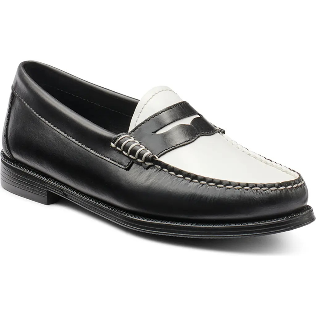 G.H.BASS Whitney Easy Weejuns® Penny Loafer in Black/white at Nordstrom Rack, Size 8 | Nordstrom Rack