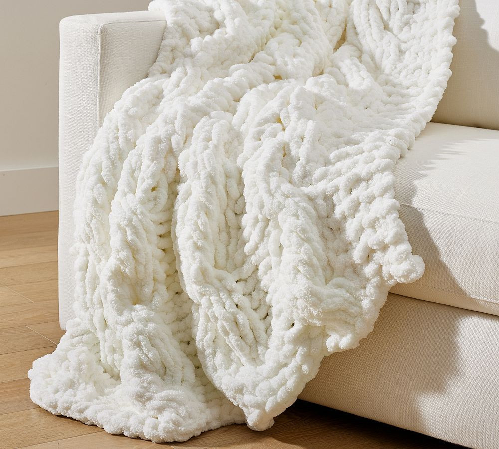 Plush Colossal Handknit Throw | Pottery Barn CA