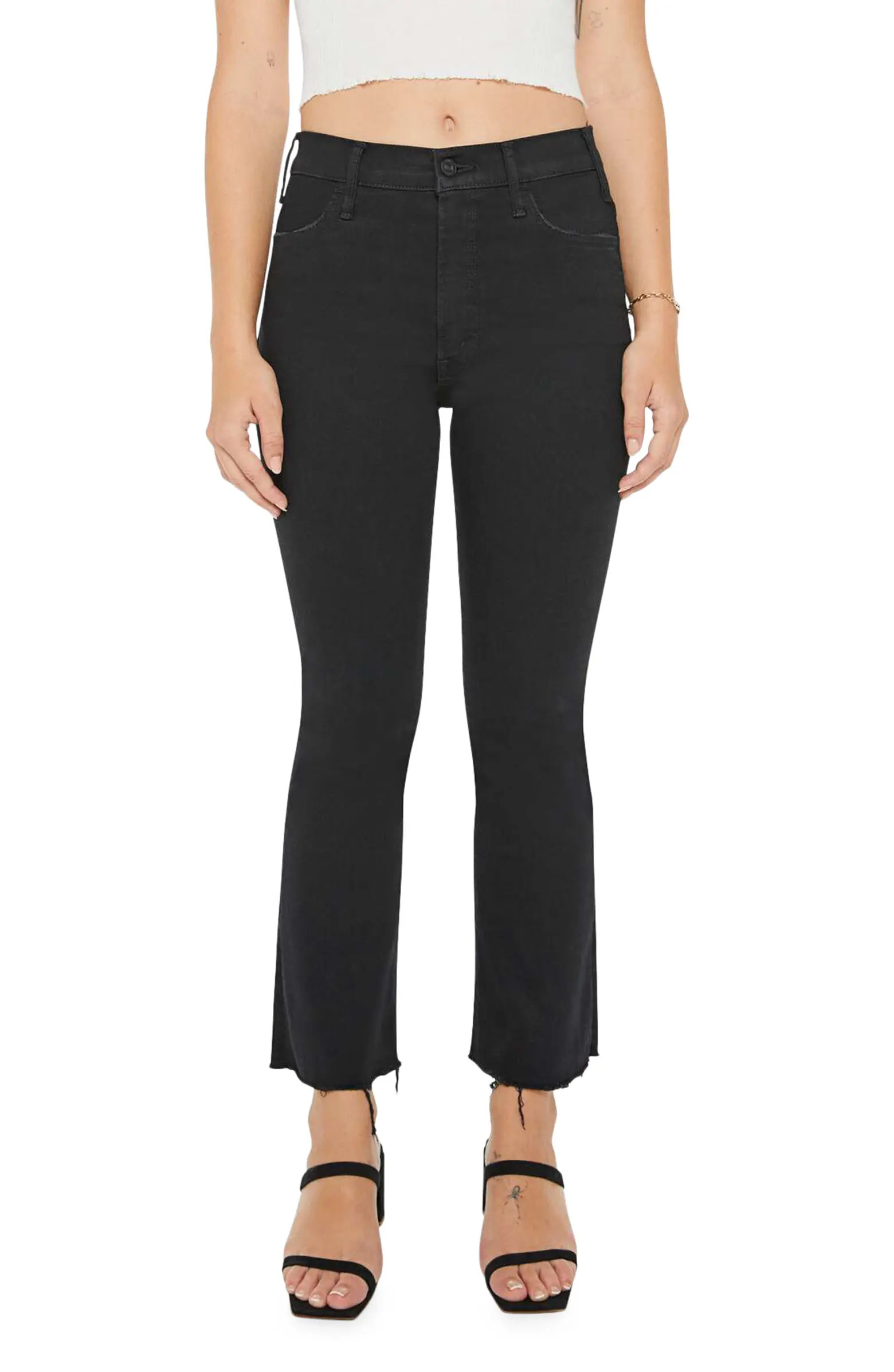 MOTHER Lil' Hustler High Waist Frayed Hem Ankle Bootcut Jeans | Nordstrom | Nordstrom