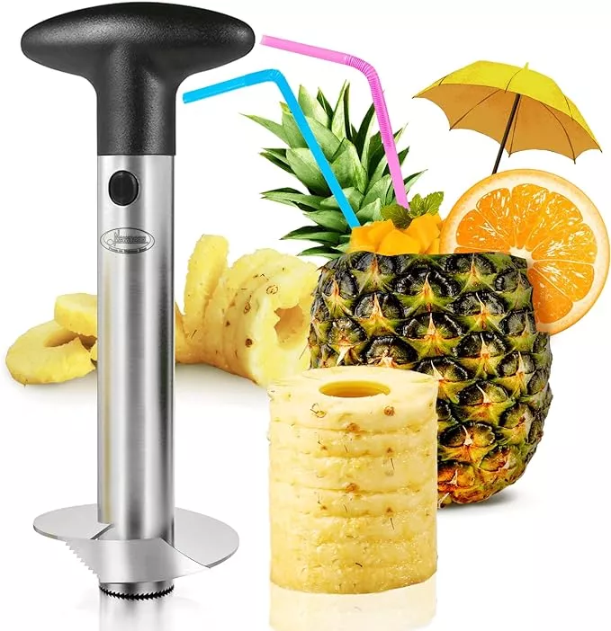 OXO Good Grips Stainless Steel Pineapple Corer & Slicer,Silver/Black