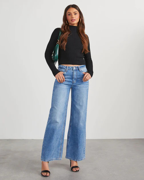 Izora High Rise Wide Leg Jeans - Light Wash | VICI