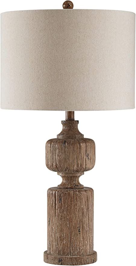 Signature Design by Ashley Madelief 28.75" Faux Wood Resin Table Lamp, Brown | Amazon (US)