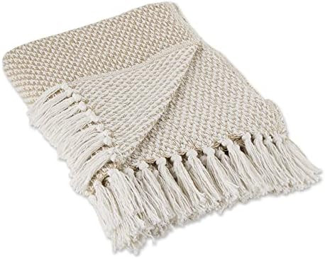 DII Woven Throw Collection 100% Cotton, Basketweave, 50x60, Stone | Amazon (US)