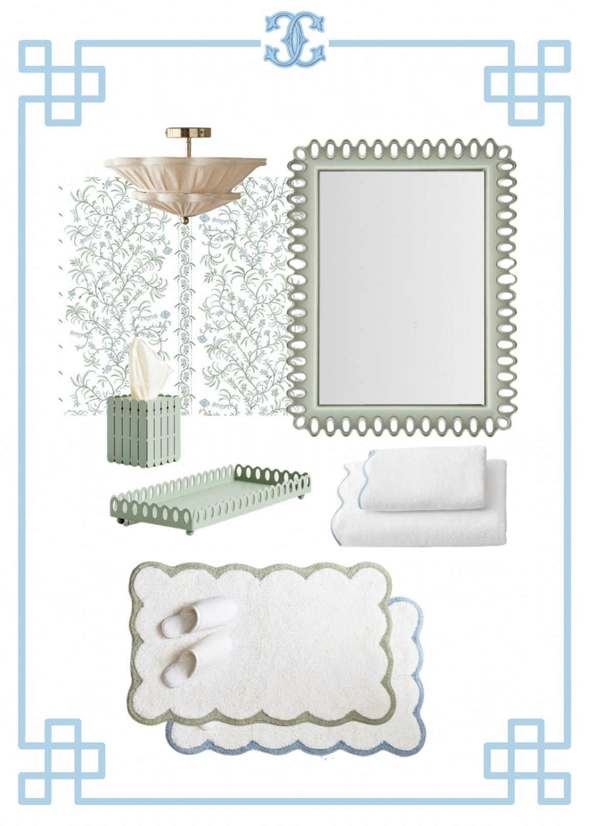 Green & Blue Scalloped Bathroom Decor💚💙

Home Decor, Bathroom, Scalloped Mirror, Bath Mat, Scalloped Bath Towels, Wallpaper

#LTKhome