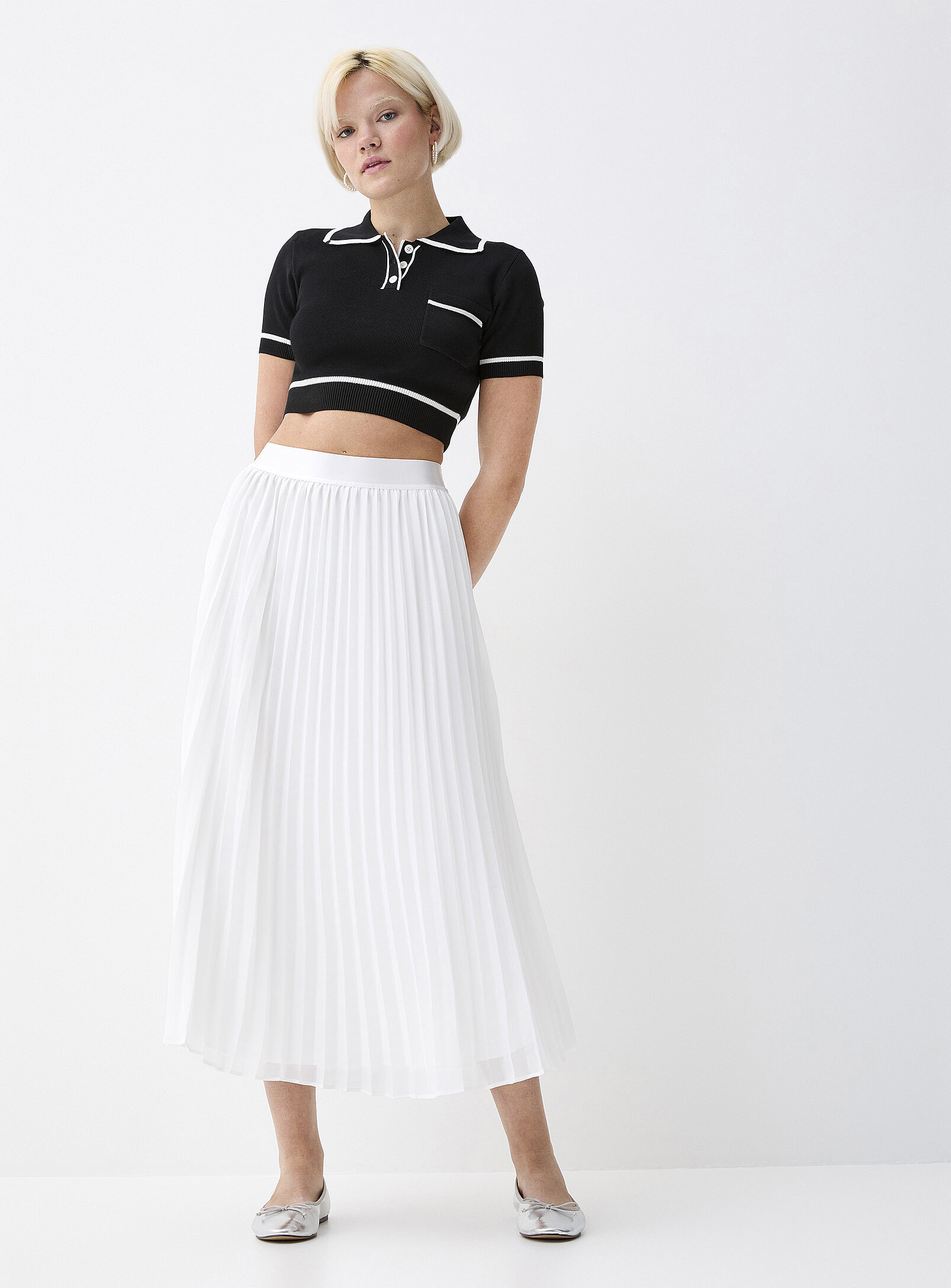 Twik - Pleated voile skirt (Women, White, SMALL) | Simons
