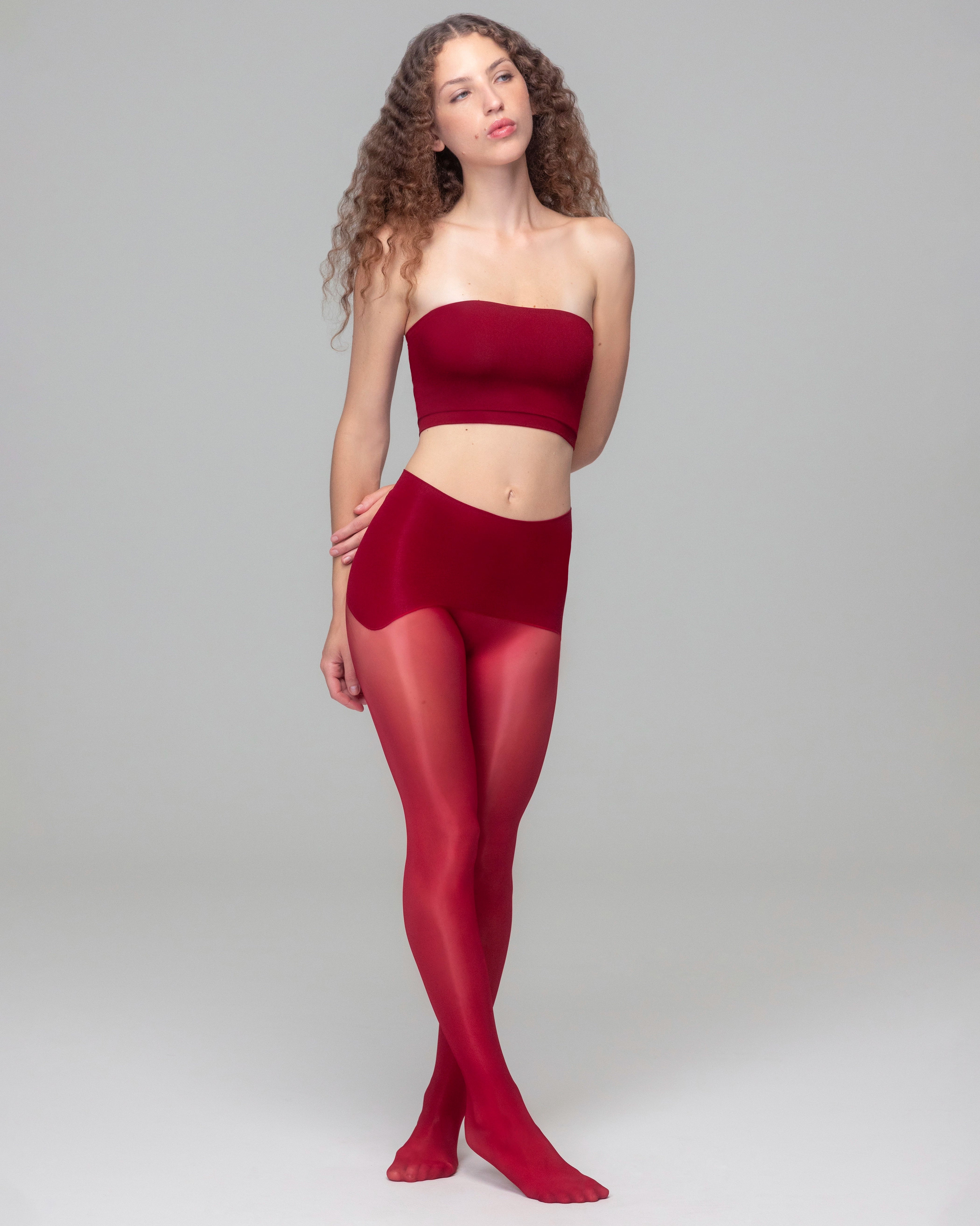 PLAY - FREE HUGGING SEAMLESS TIGHTS - GLOSS - Rouge / S/M | Noosh