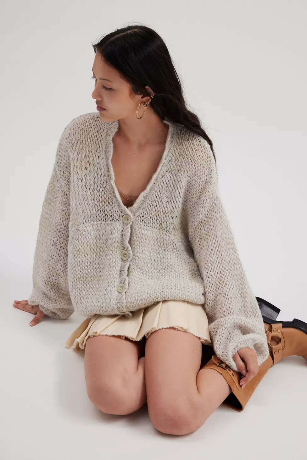 Kimchi Blue Delilah Balloon Sleeve Cardigan | Urban Outfitters (US and RoW)