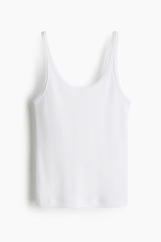 H & M - Ribbed Tank Top - White | H&M (US + CA)