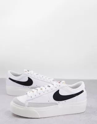 Nike Blazer Low Platform sneakers in white/black | ASOS (Global)