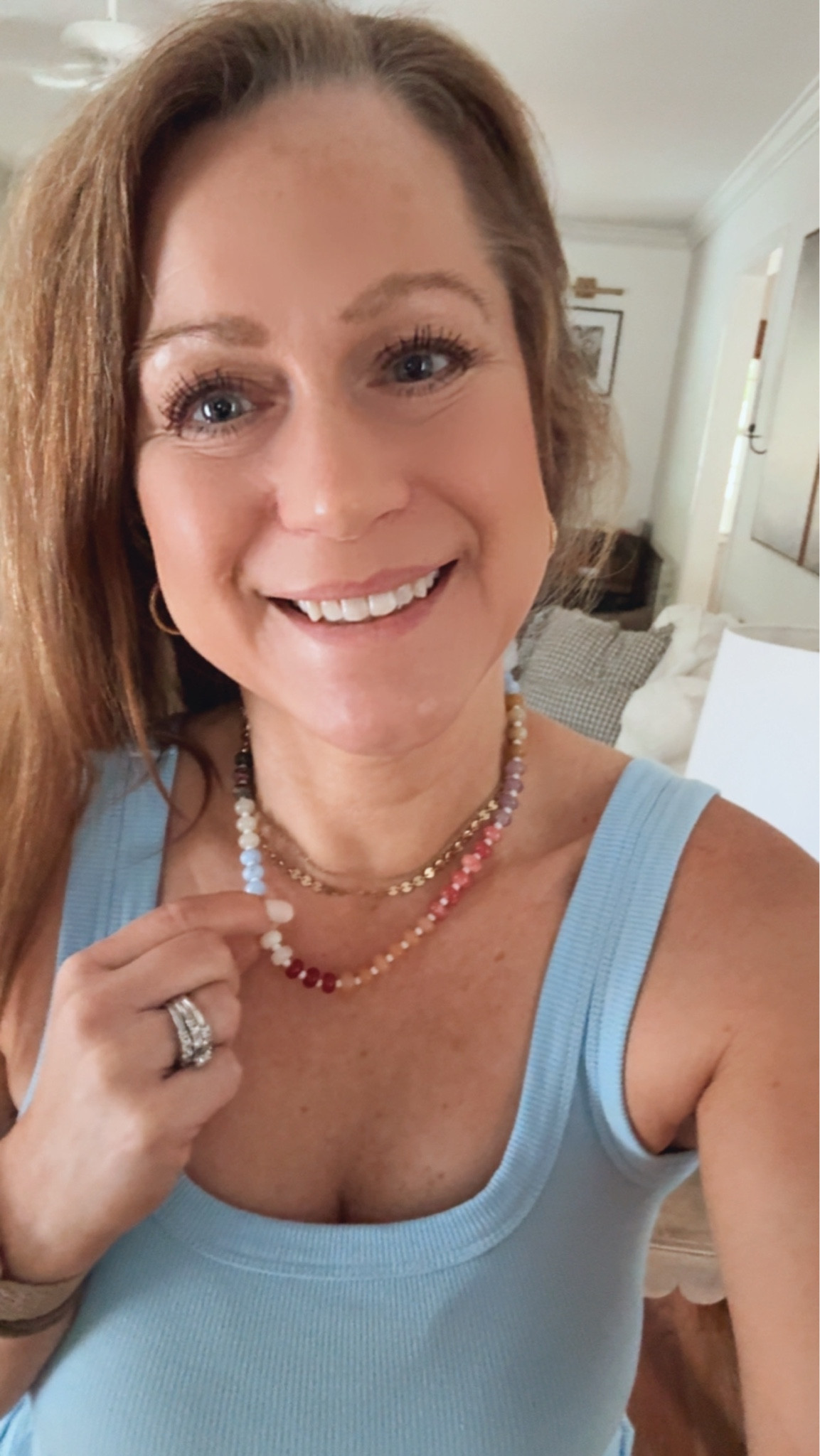Layered necklaces
(I removed the initial from my necklace)

#LTKootd #LTKOver40 #LTKPetite