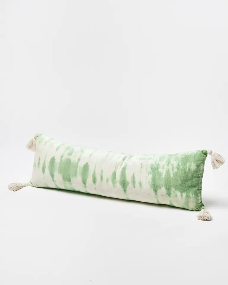 Solis Tie Dye Green Chenille Bolster Cushion Cover | Oliver Bonas | Oliver Bonas (Global)